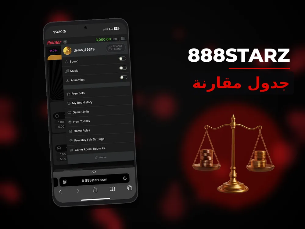 888Starz - جدول مقارنة